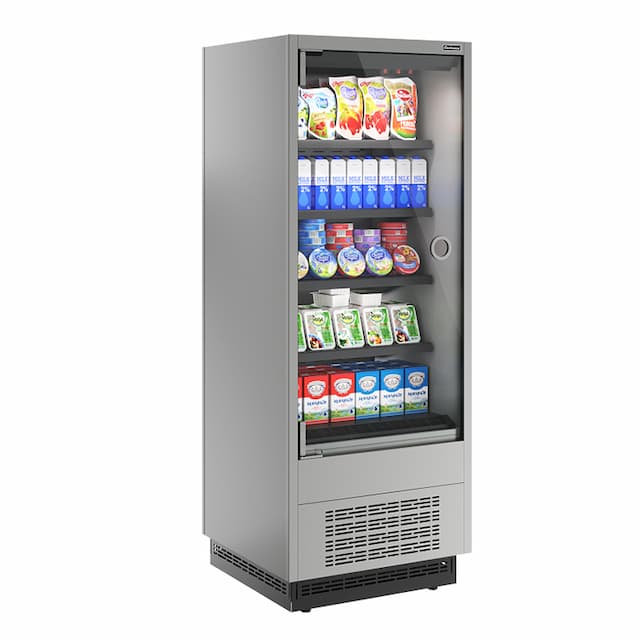 Витрина холодильная Carboma FC20-07 VM 0,6-1 0300 боковина металлическая (9006-9005) Cube 2 LIGHT фронт X0