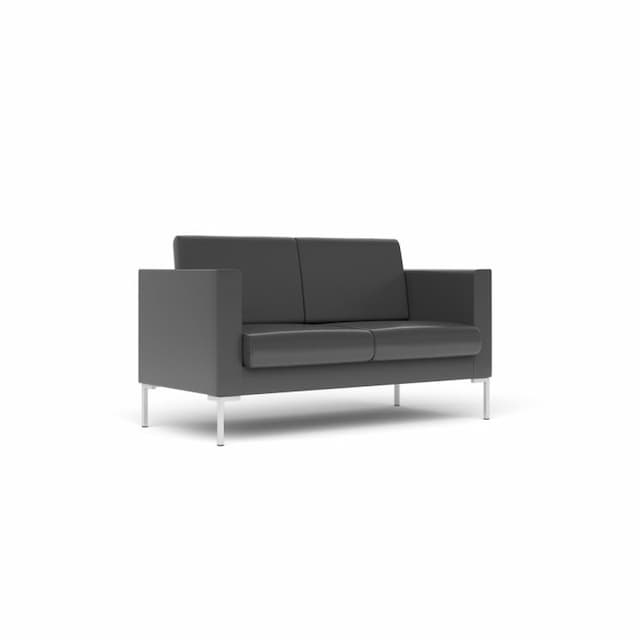 Диван 2-местный Юнитекс БЕРЛИН Бр. 004.01 экокожа премиум / темно-серая
