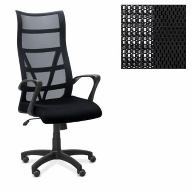 Офисное кресло Юнитекс Топ сетка/ткань TW черная