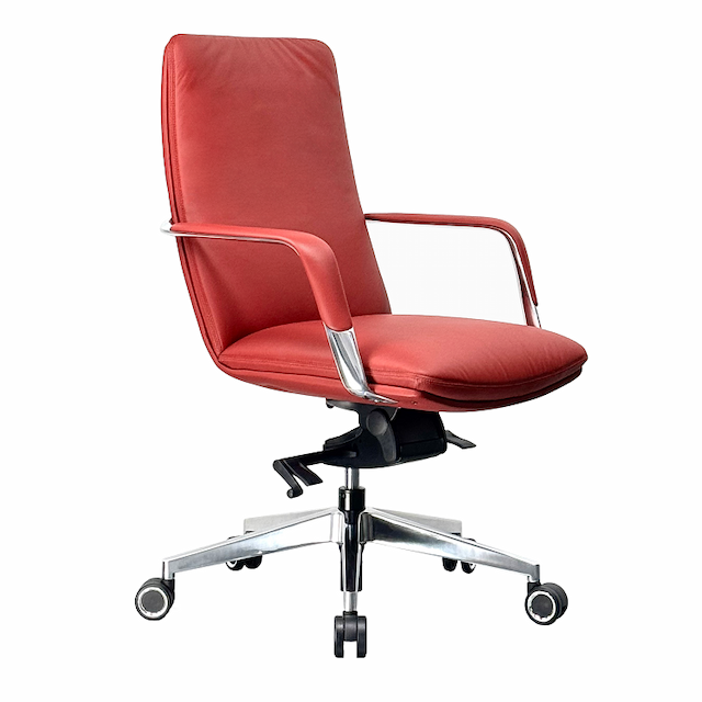 Кресло офисное Norden Neo LB HD-2218L red (красная кожа/алюминиевая база)