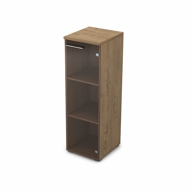 Шкаф пенал АЛСАВ Gloss line 9НП.017.3 teakwood/металл глянец